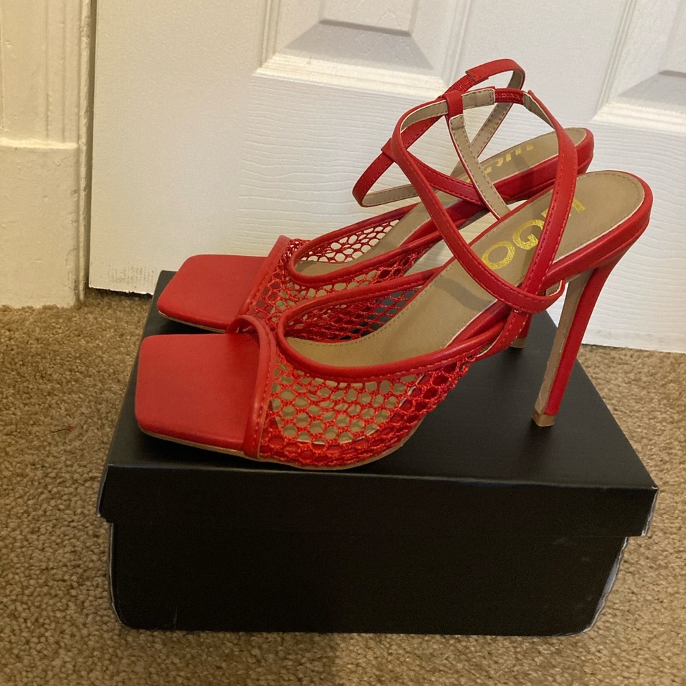 Hot Tamale Red Mesh Heels